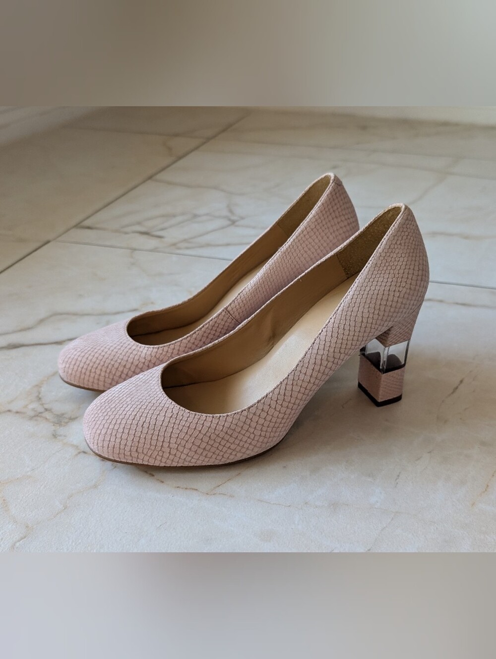 Talbot's | Elegant Women's Block Heel Pumps in Blush Pink